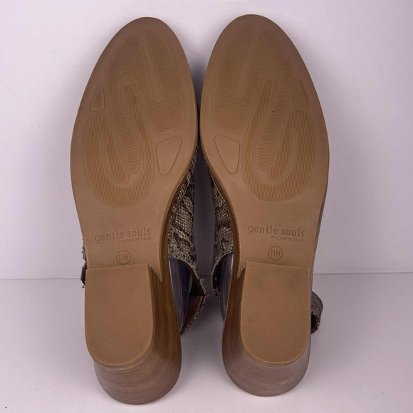 Gentle Souls Harlie Slingback Bootie Women 11 Snake Print Embossed Leather Upper - Picture 5 of 7